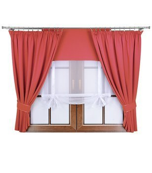 Komplet dwie zasłony panel z kokardkami Vigo III koralowy