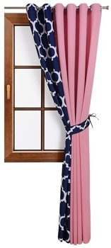 Zasłona różowa z podwiązką duo maroko Areta wzór 6