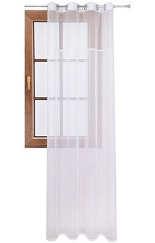 Elegancka firana z woalu oraz błyszczącego Riko III biała