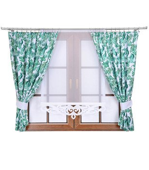 Komplet 2 zasłony w liście N1 panel z ażurem Rubi V