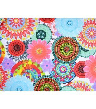 Materiał na metry z nadrukiem kolorowe picasso wzór O1 na zasłony