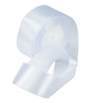 Wstążka atłasowa taśma szeroka lamówka do firan i zasłon biała