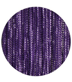 Makaron sznurki z wplecioną srebrną taśmą ciemny fioletowy