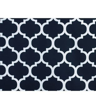 Materiał na metry z nadrukiem granatowe maroko wzór A8 na zasłony