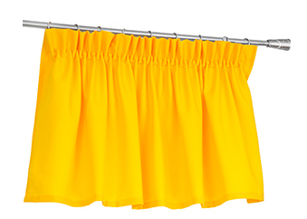 Ozdobny lambrekin z tkaniny matowej mocno żółty