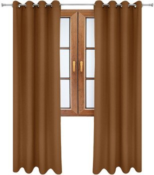 Gładka zasłona matowa Clara brązowa klasyczna