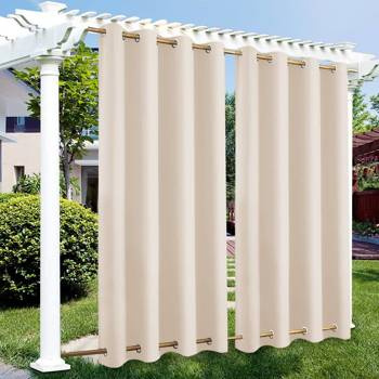 Zasłony len ogrodowe wodoodporne do altany na taras kolory przelotka góra dół