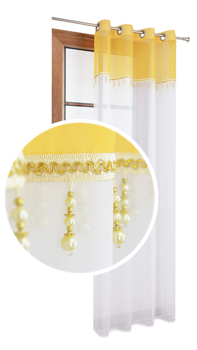 Firana z woalu z ozdobnymi koralikami MIA - wzór 10