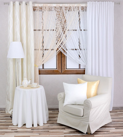 Makaron firany grube świderki ecru