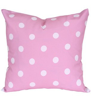 Ozdobna poszewka Rubi wzory w groszki różowa wzór E2 kropki