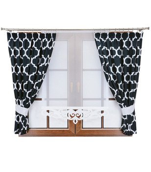 Komplet 2 zasłony grafitowe maroko A2 panel z ażurem Rubi V