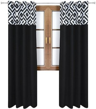 Zasłona czarna matowa  duo romby Rubi 2 wzór H1