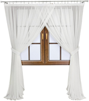 Klasyczna firana zakładana z woalu kresz ecru Marika Sale S61