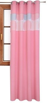 Zasłona matowa duo koła Cindy wzór F2 pastelowo rożowa