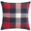 Poszewka w kratę granatowo bordowa na poduszkę klasyczna dekoracja 