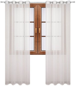 Klasyczna firana zasłona z woalu ecru