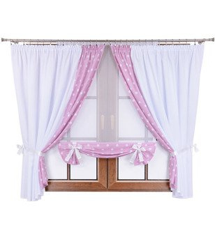 Uroczy komplet dziecięcy zasłony i panel z kokardkami Mika wzór 8