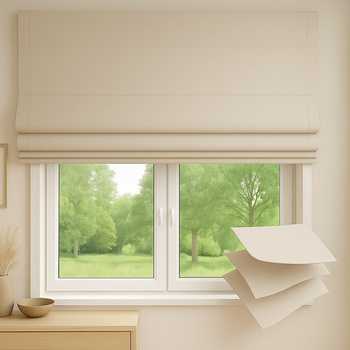 Roleta rzymska zaciemniająca do 100 % blackout na wymiar jasno beżowa