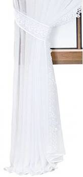 Podwiązka z woalu deszczyk z gipiurą lamówką do firan i zasłon