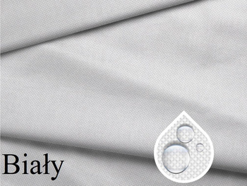 Materiał wodoodporny na zasłony obrusy poszewki ogrodowe biały
