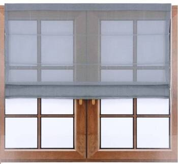 Roleta rzymska szara klasyczna z szarego woalu