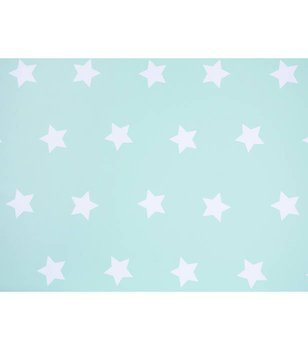 Materiał na metry z nadrukiem miętowe gwiazdki wzór R1 na zasłony