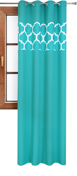 Zasłona matowa duo maroko Cindy wzór A4 turkusowa