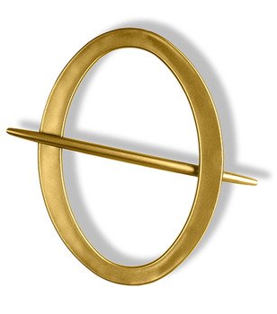 Klasyczna klamra spinka w kształcie owalu stare złoto wzór 3