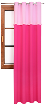 Zasłona z pluszowymi pomponami Lilo 6 ciemno różowa wzór 8