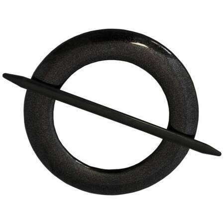 Klasyczna klamra spinka w kształcie koła czarna z brokatem wzór 1