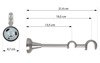 Metalowy podwójny wspornik do karnisza o średnicy fi 25 +19 mm -  Stal Szlifowana (inox)